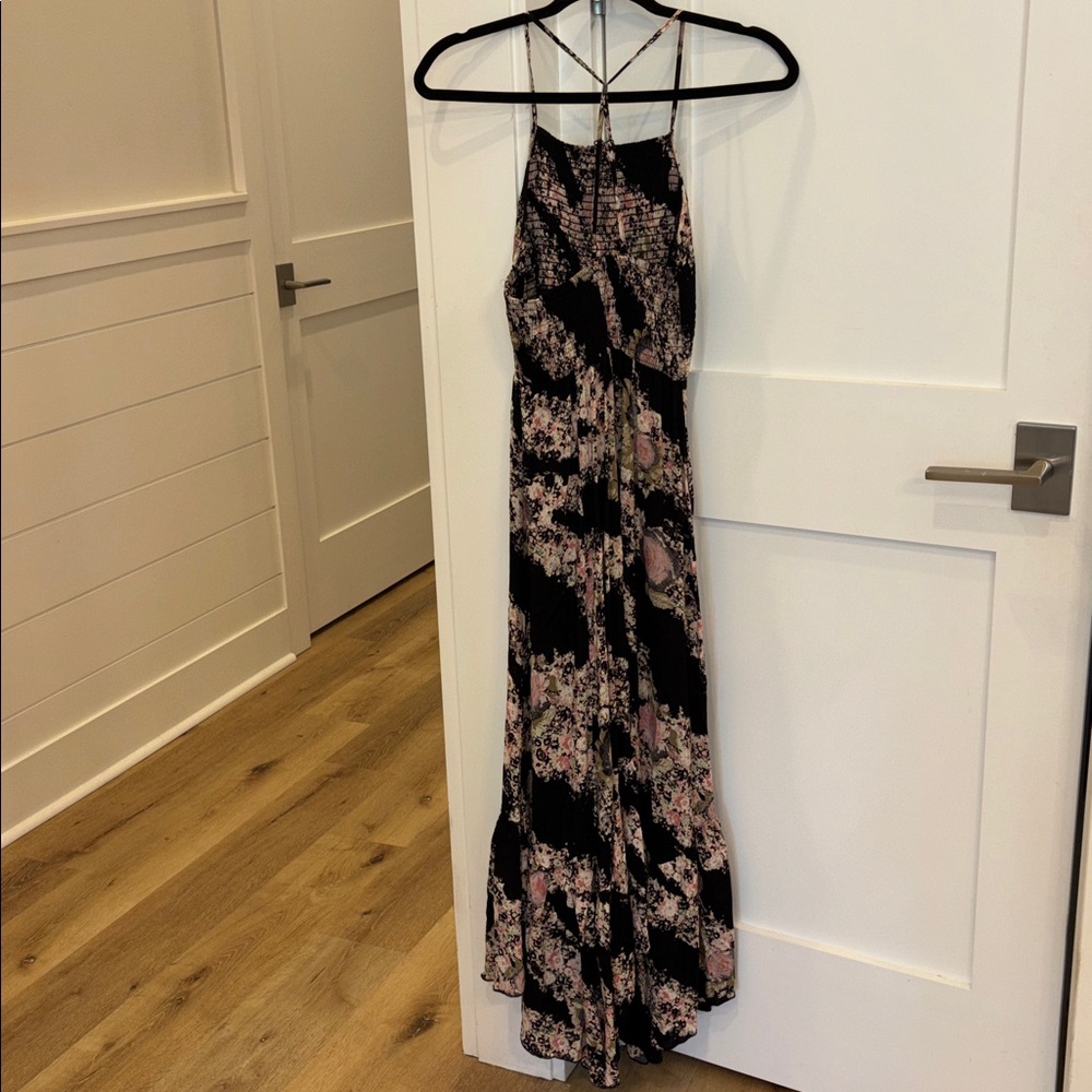 Free People Heat Wave Printed Maxi Dress Black Granite Combo Floral XS NWT Boho - Picture 6 of 8